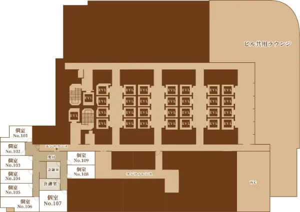 xLINK 常盤橋タワーのフロアマップ　三菱地所のフレキシブルオフィス