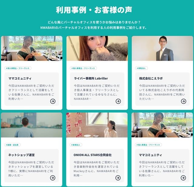 NAWABARI(ナワバリ) バーチャルオフィス 評判・会員属性
